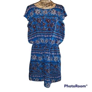 Covington Blue & Orange Floral Print Dress Size 16